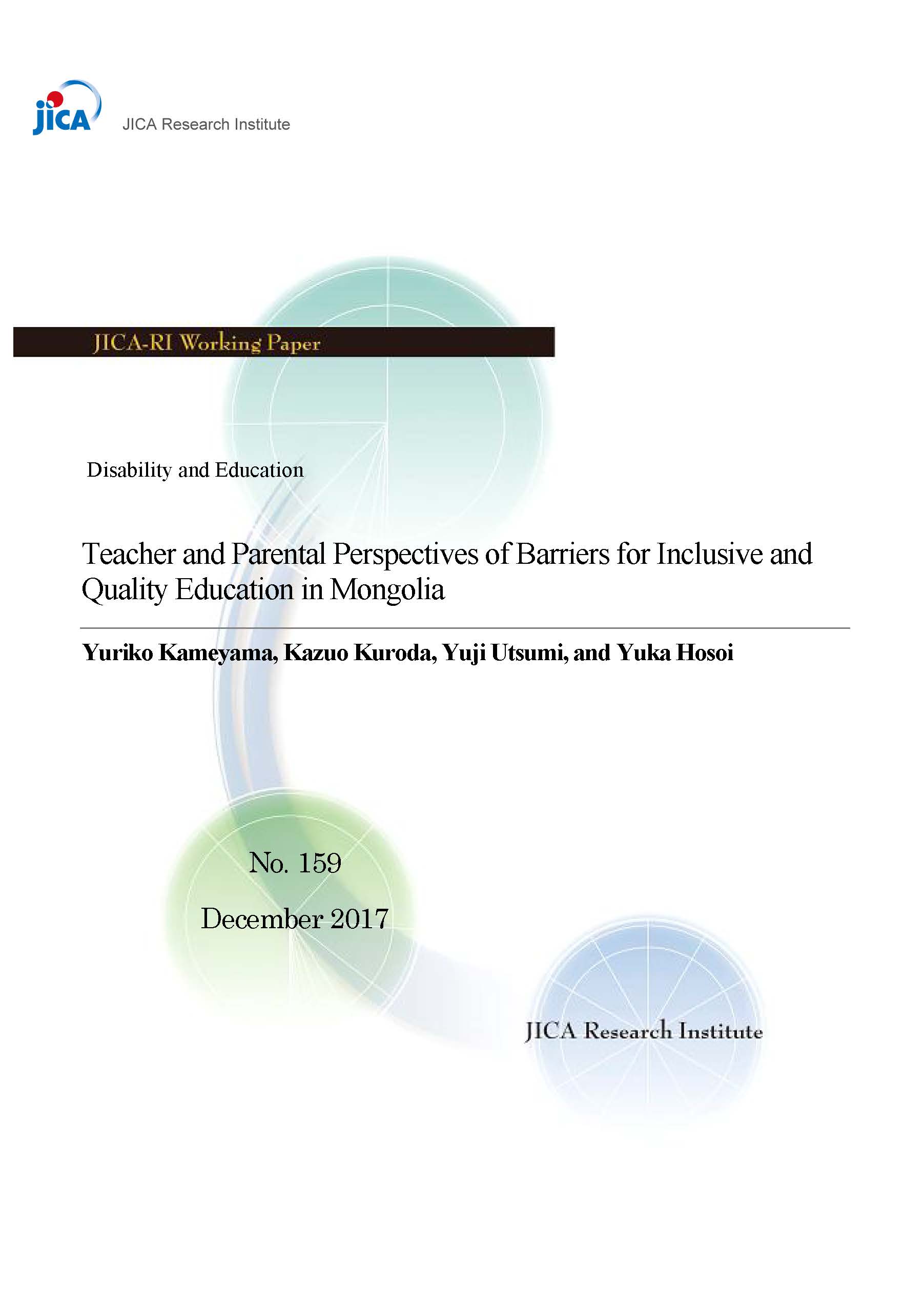 Teacher and Parental Perspectives of Barriers for Inclusive and Quality Education in Mongolia