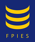 A logo showing blue background with three yellow stripes in a row and the letters F P I E S below